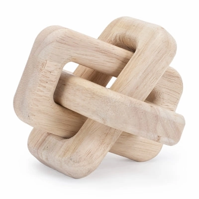 Square Linked Dcor 4.5"L x 3"H (Wood) interior room decor