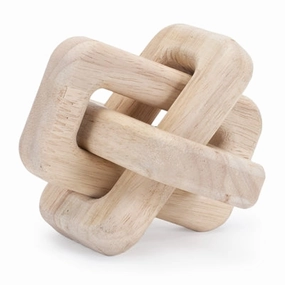 Square Linked Dcor 4.5"L x 3"H (Wood) interior room decor