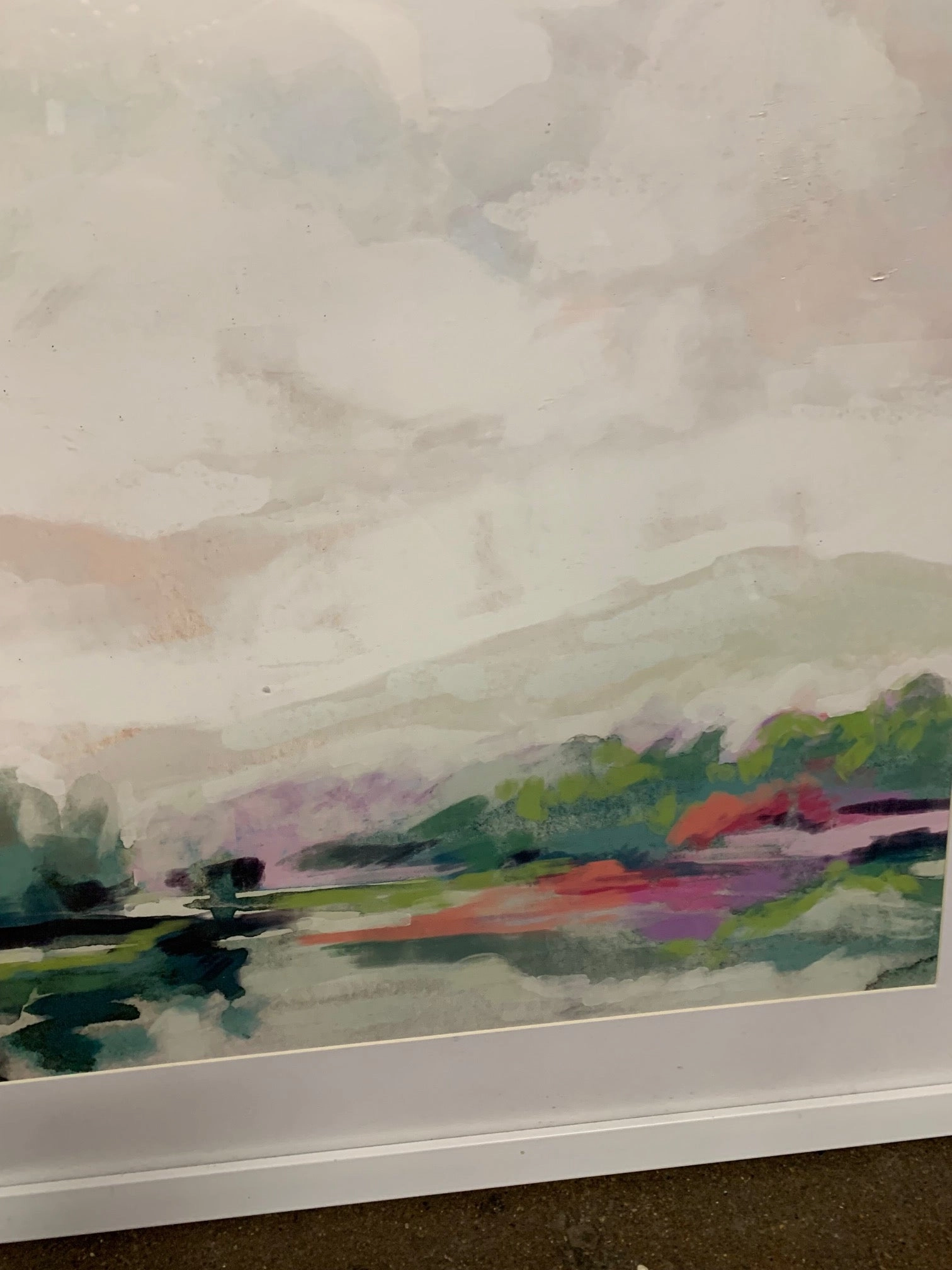SQUARE WATERCOLOR LANDSCAPE PRINT - NOT OLD