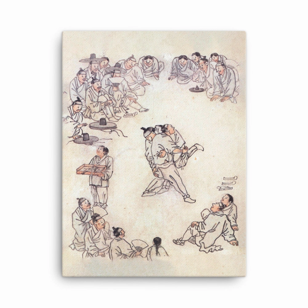Ssireum-do, Kim Hong-do - Canvas canvas mural art