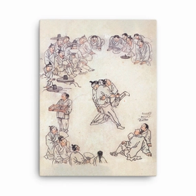 Ssireum-do, Kim Hong-do - Canvas canvas mural art