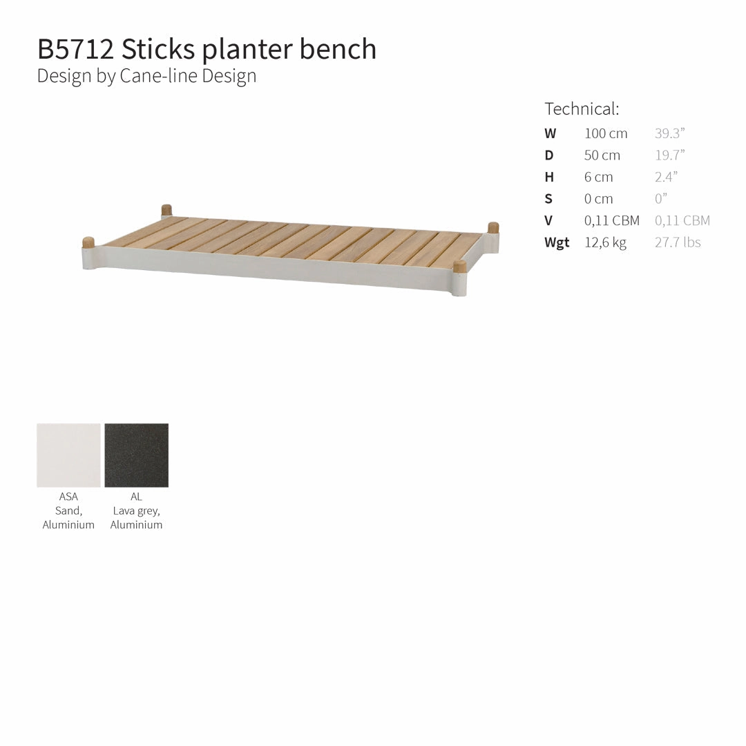 Sticks Outdoor Bench w/ Planters