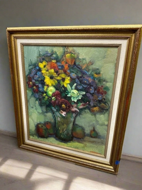 STILL LIFE FLORAL OIL PAINTING ON CANVAS BY WILLEMEN classic mural painting