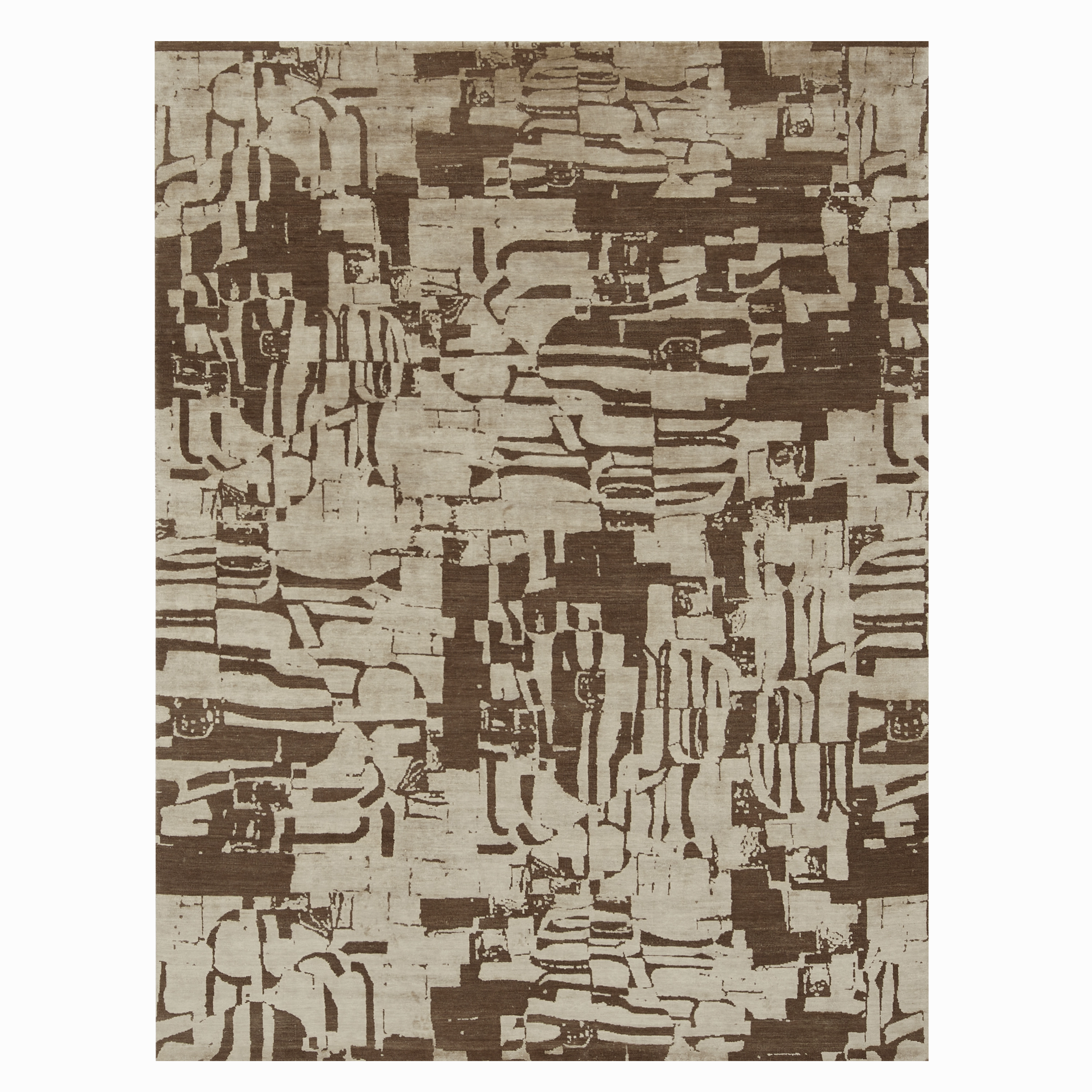 Stovell Brown/Ivory minimalist everyday rug