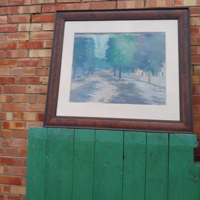 STREET SCENE PAINTING BY BRUCE RICHARDSON classic mural painting