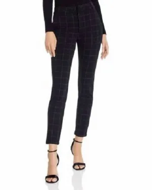 Stretch High Rise Ponte Slim Hose in Schwarz