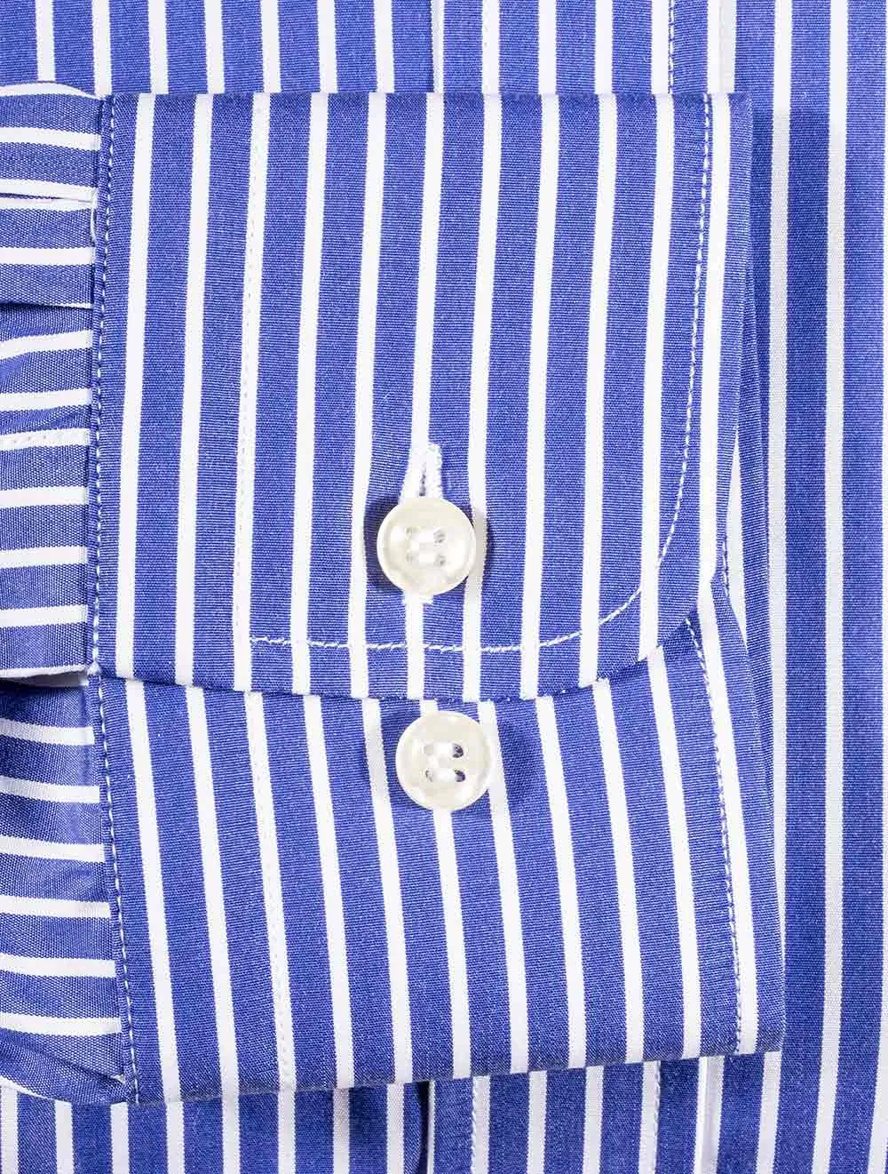 Gestreiftes Button-Down-Hemd Blau