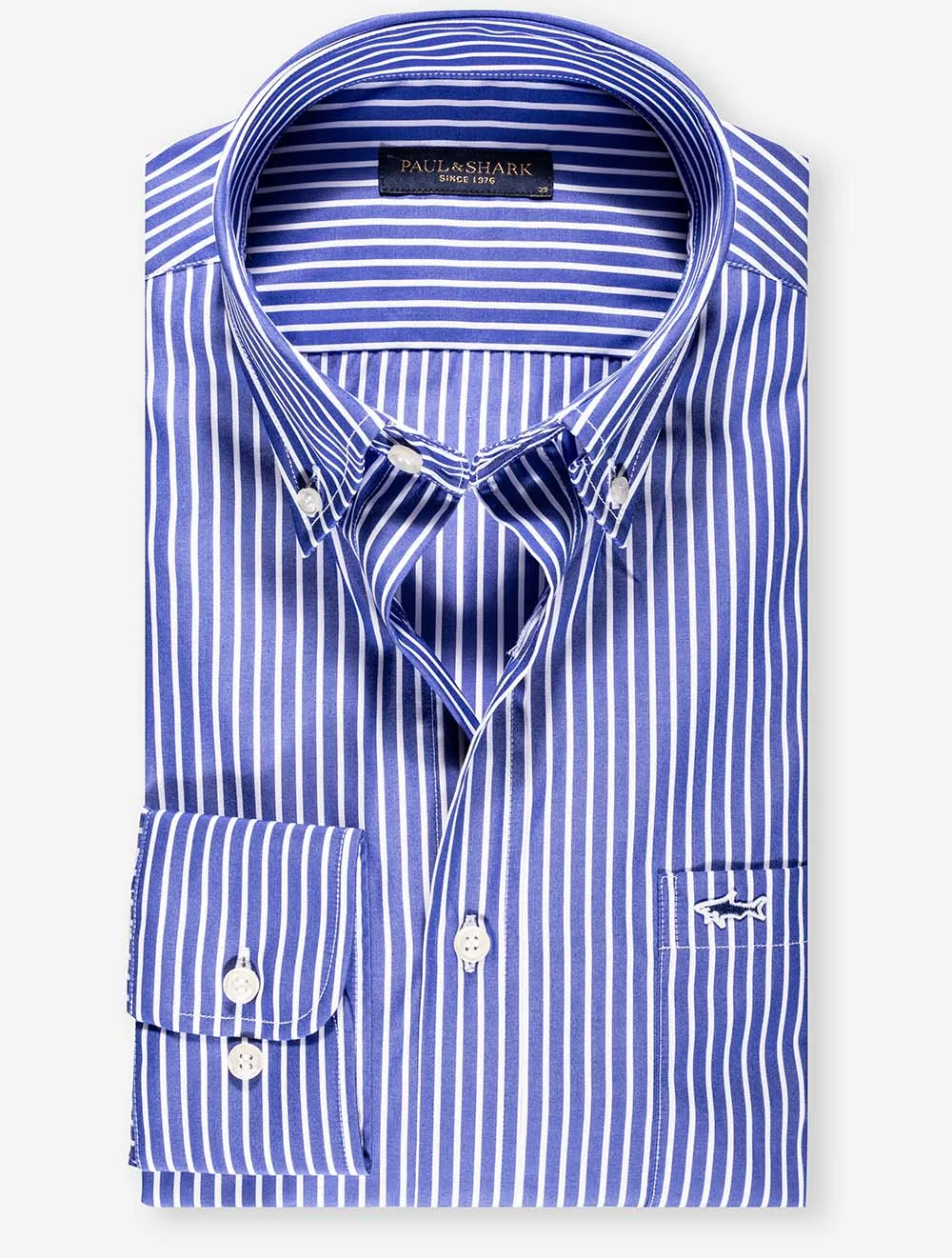 Gestreiftes Button-Down-Hemd Blau