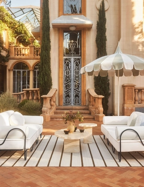 Stripe Indoor / Outdoor Rug by Sarah Sherman Samuel trendy fashion rug