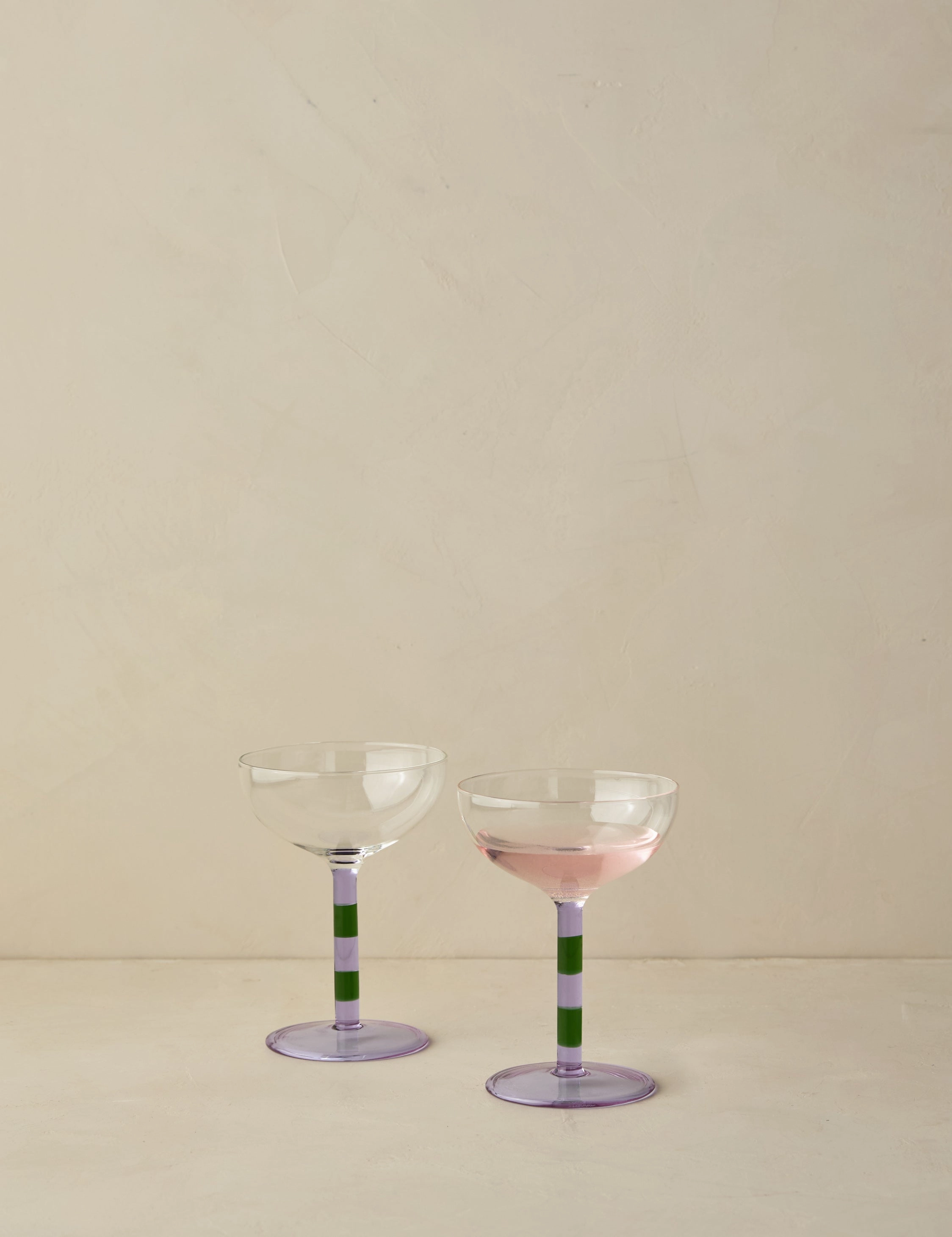 Striped Coupe Glass (Set of 2) by FAZEEK decorative tabletop item