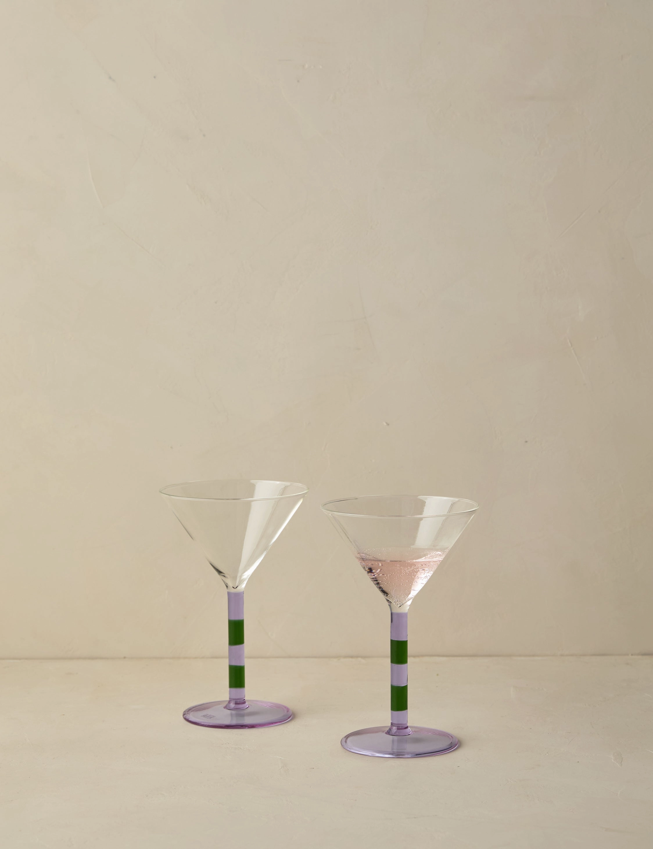 Striped Martini Glass (Set of 2) by FAZEEK decorative tabletop item