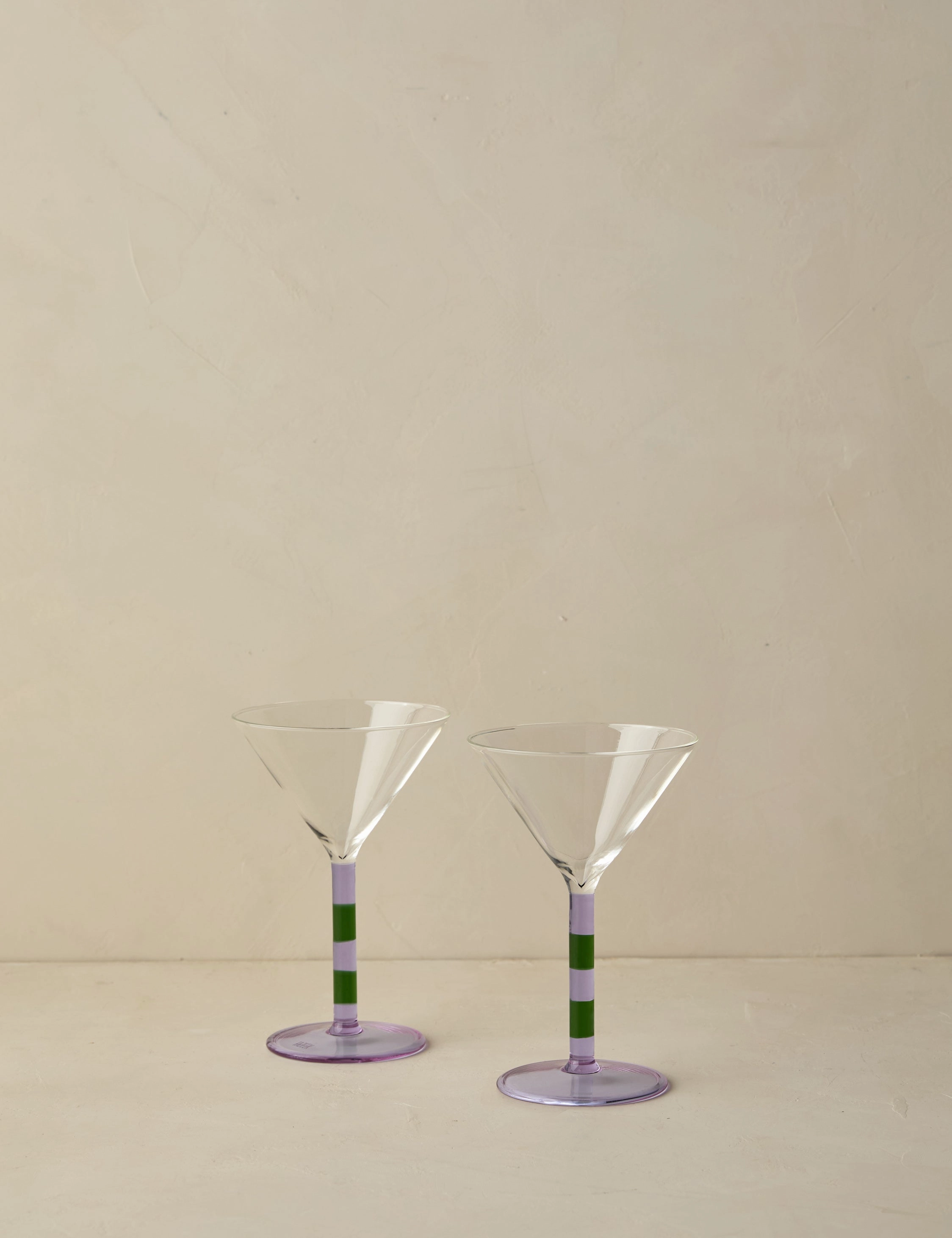 Striped Martini Glass (Set of 2) by FAZEEK
