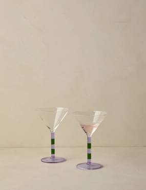 Striped Martini Glass (Set of 2) by FAZEEK decorative tabletop item