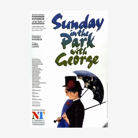 Sunday in the Park with George 1990 Print vintage woodcut wallpaper
