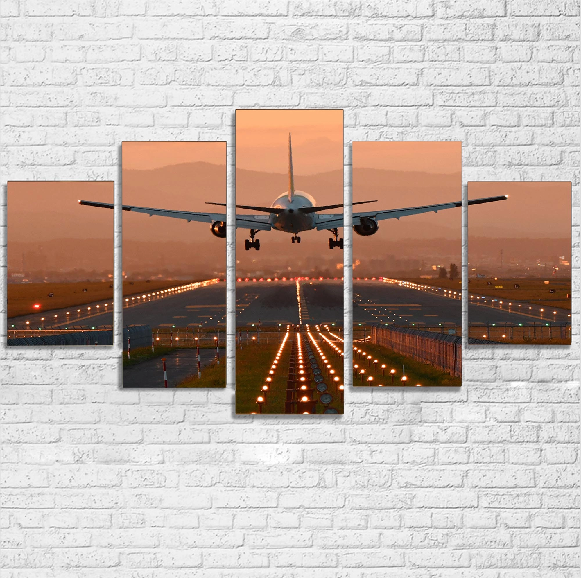 Super Cool Landing During Sunset Printed Multiple Canvas Poster canvas mural art