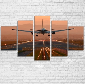 Super Cool Landing During Sunset Printed Multiple Canvas Poster canvas mural art