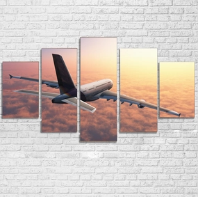 Super Cruising Airbus A380 over Clouds Multiple Canvas Poster canvas mural art