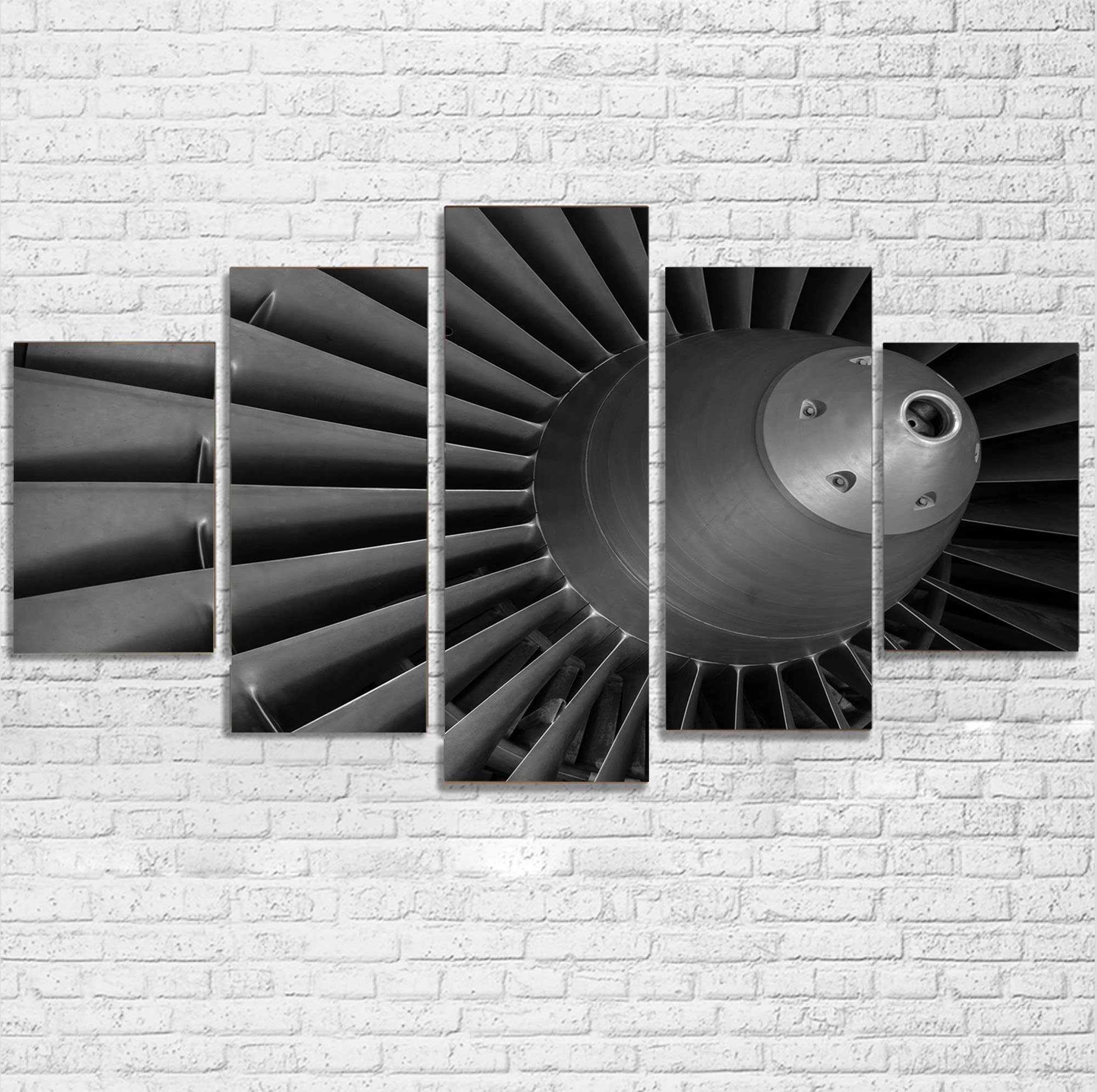 Super View of Jet Engine Printed Multiple Canvas Poster canvas mural art