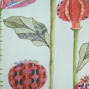 Sutami Printed Linen Fabric (By The Metre) Ecru elegant table cloth  
