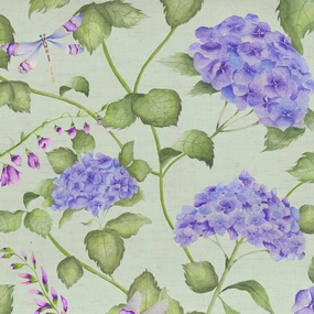 Sylvana Printed Cotton Fabric (By The Metre) Sage elegant table cloth  