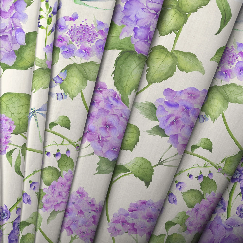 Sylvana Printed Cotton Fabric (By The Metre) Violet