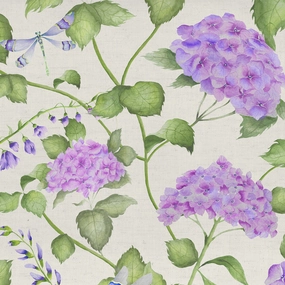 Sylvana Printed Cotton Fabric (By The Metre) Violet elegant table cloth  