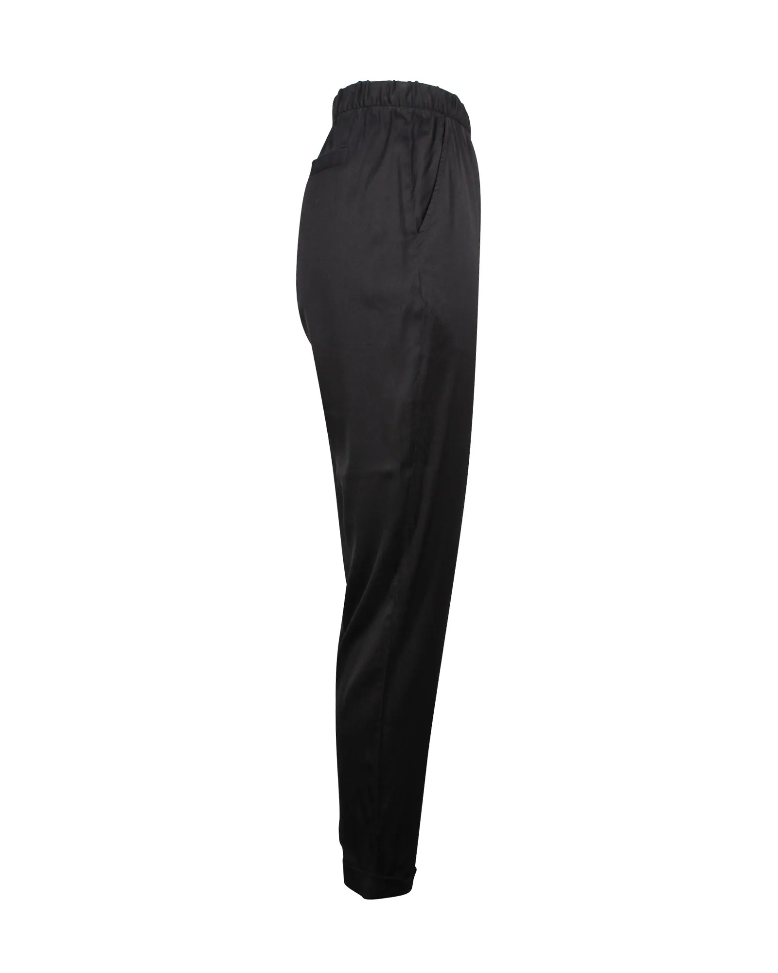 T von Alexander Wang Twill-Hose in schwarzer Seide
