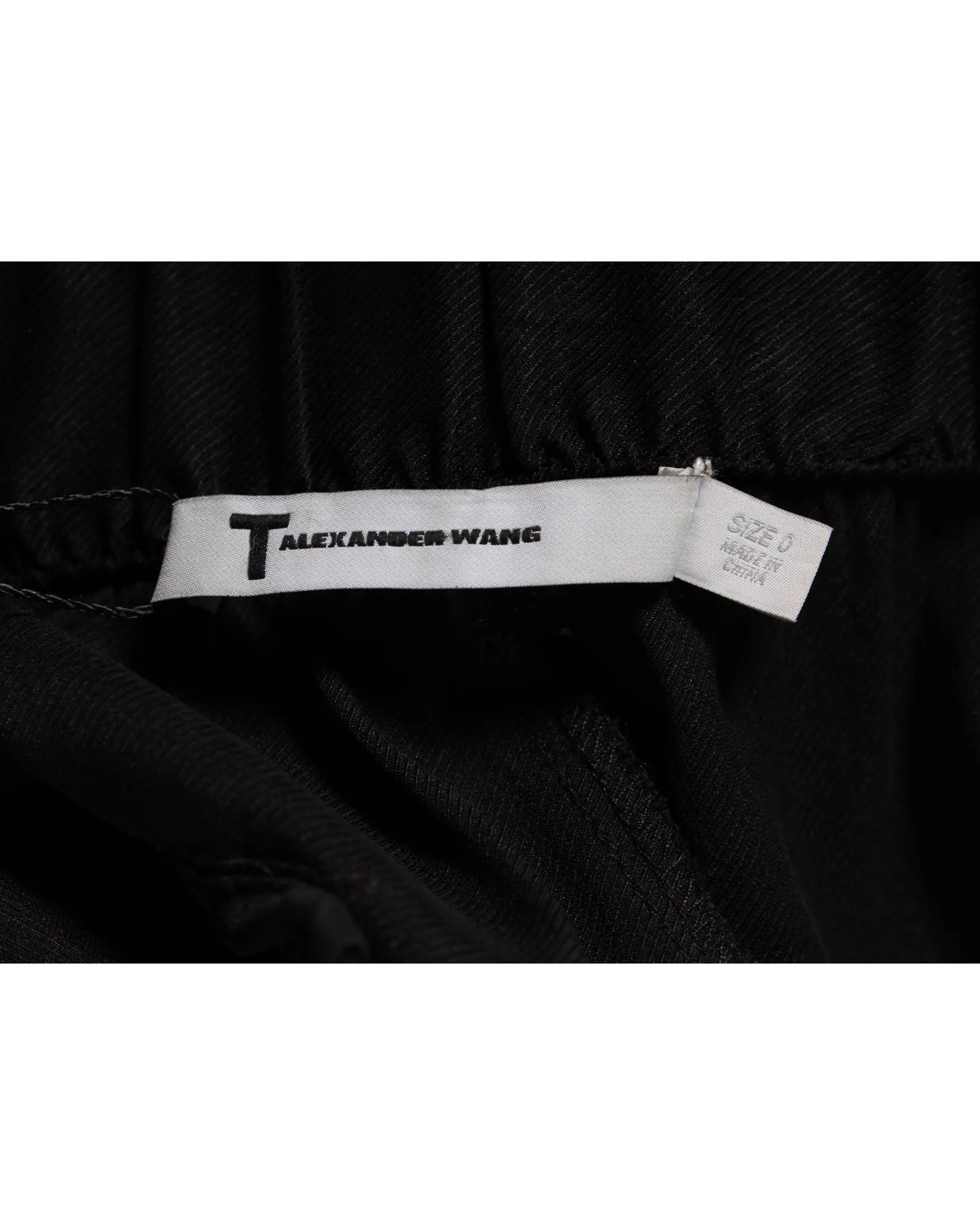 T von Alexander Wang Twill-Hose in schwarzer Seide