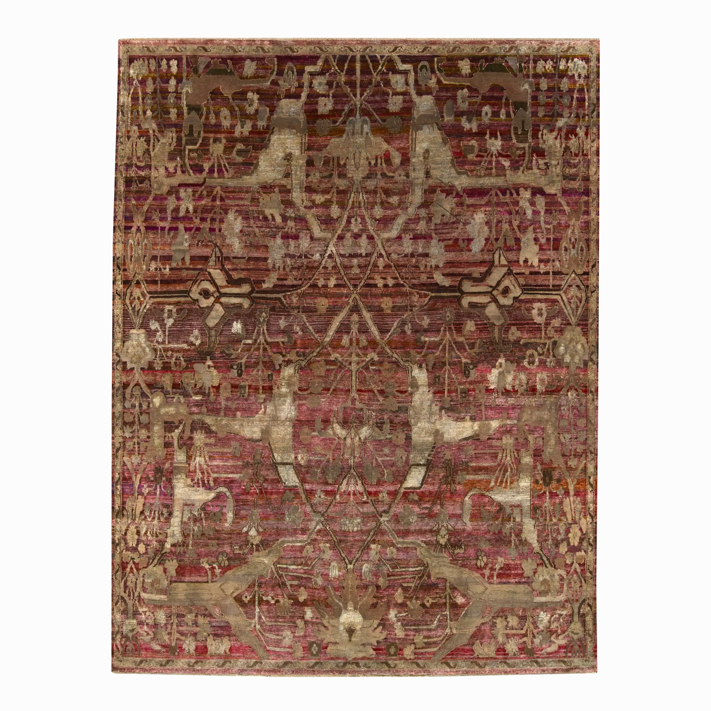 Tabriz Aj-711(5) Red minimalist everyday rug
