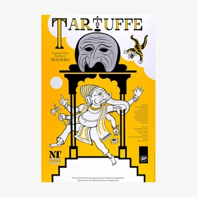 Tartuffe 1990 Print vintage woodcut wallpaper