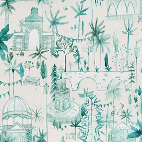 Tellaro Printed Cotton Fabric (By The Metre) Seamist elegant table cloth  