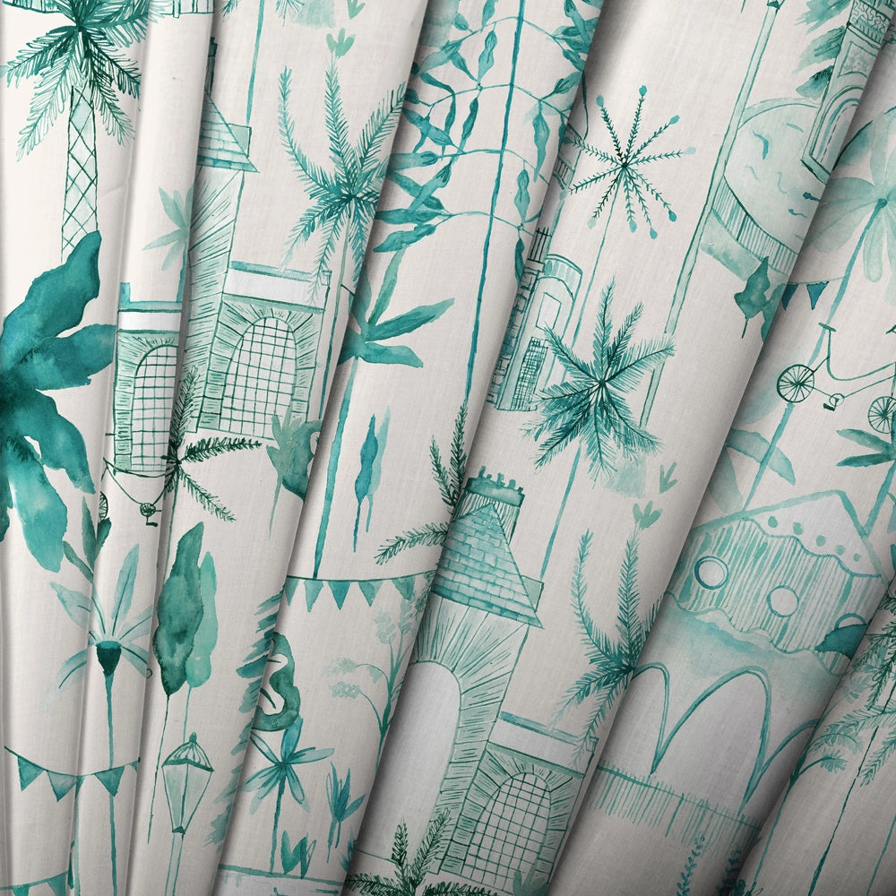 Tellaro Printed Cotton Fabric (By The Metre) Seamist