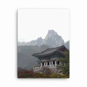 Temple in the mountain - canvas canvas mural art