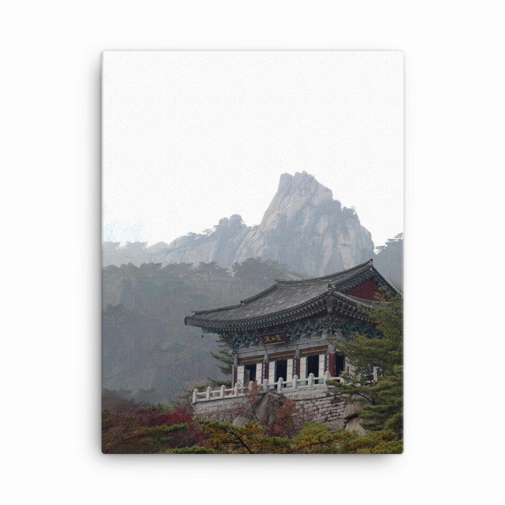 Temple in the mountain - canvas canvas mural art