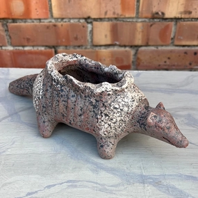 TERRA COTTA ARMADILLO PLANTER interior room decor
