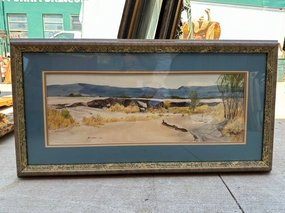 TEXAS LANDSCAPE WATERCOLOR BY JIM JONES classic mural painting