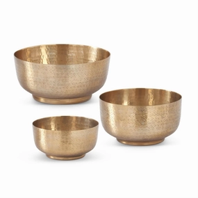 Textured Antiqued Gold Footed Bowls ( multiple sizes) interior room decor