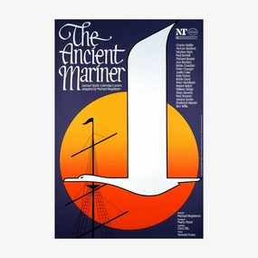 The Ancient Mariner 1984 Print vintage woodcut wallpaper