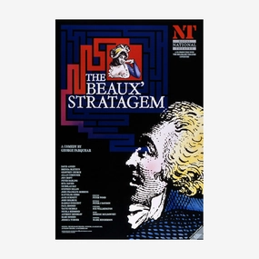 The Beaux' Stratagem 1989 Print vintage woodcut wallpaper