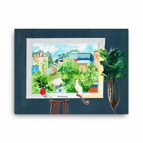 The Cat Who Reads Love Stories - canvas canvas mural art