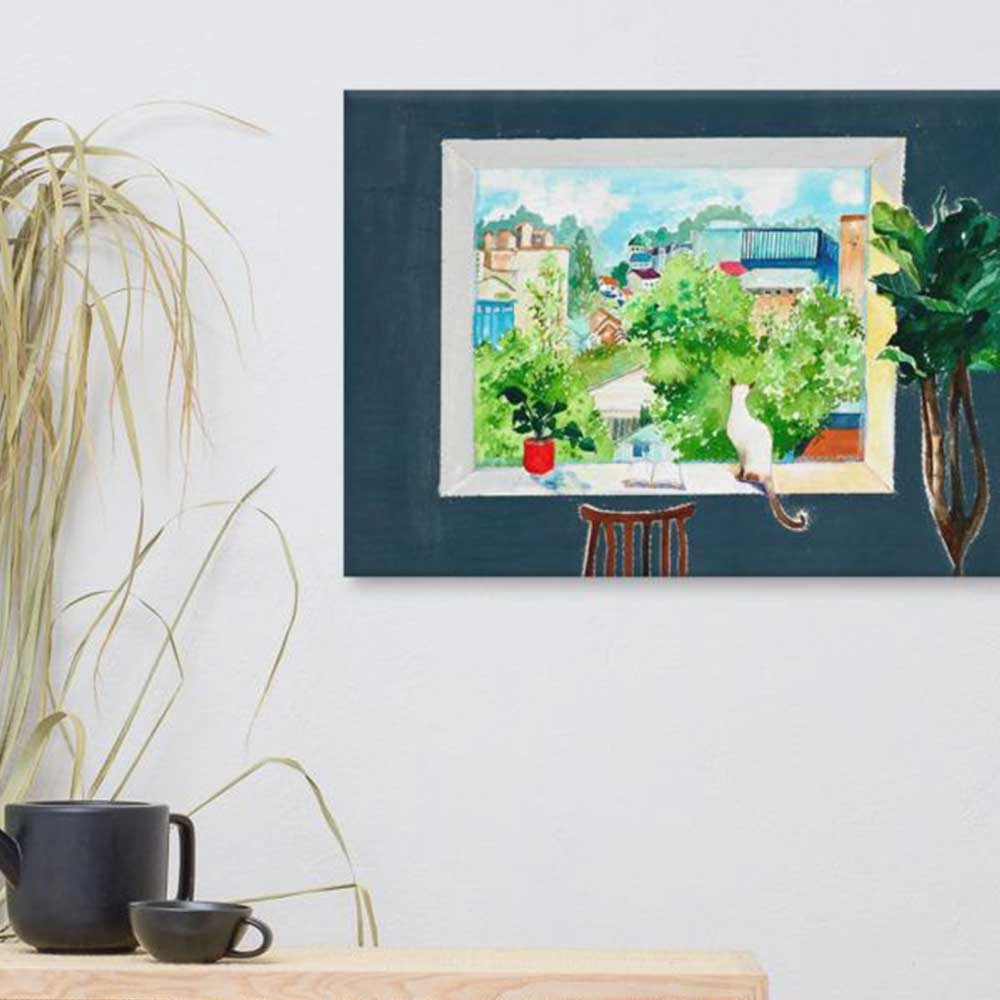 The Cat Who Reads Love Stories - canvas