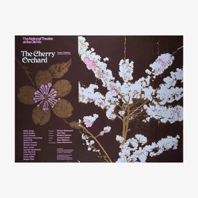The Cherry Orchard 1973 Print vintage woodcut wallpaper