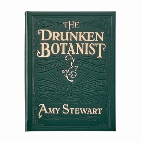 The Drunken Botanist Green Bonded Leather Book home display ornament