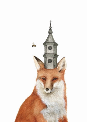 The Fox and the Tower - Art Print framed wall decor