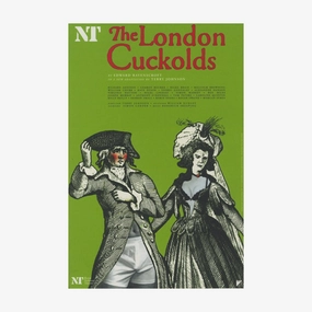 The London Cuckolds 1998 Print vintage woodcut wallpaper