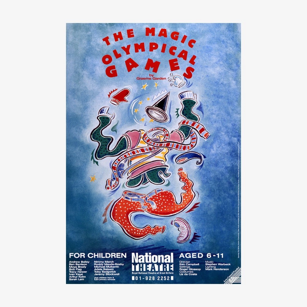 The Magic Olympical Games 1988 Print vintage woodcut wallpaper