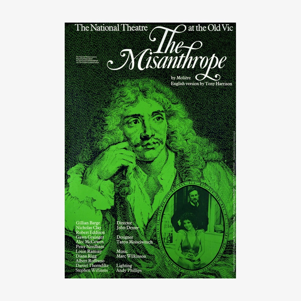The Misanthrope 1973 Print vintage woodcut wallpaper