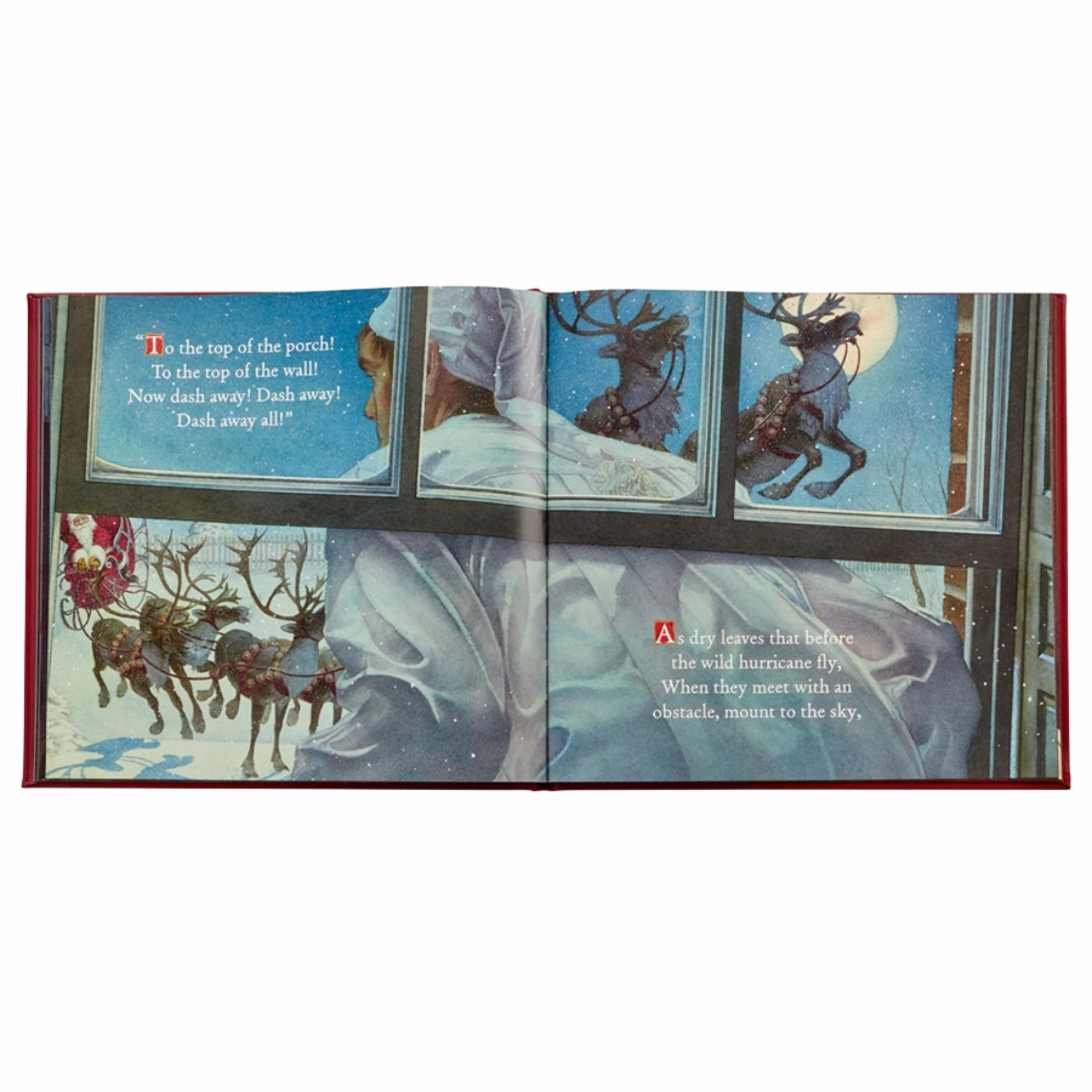 The Night Before Christmas Red Bonded Leather Book- Can Be Personalized