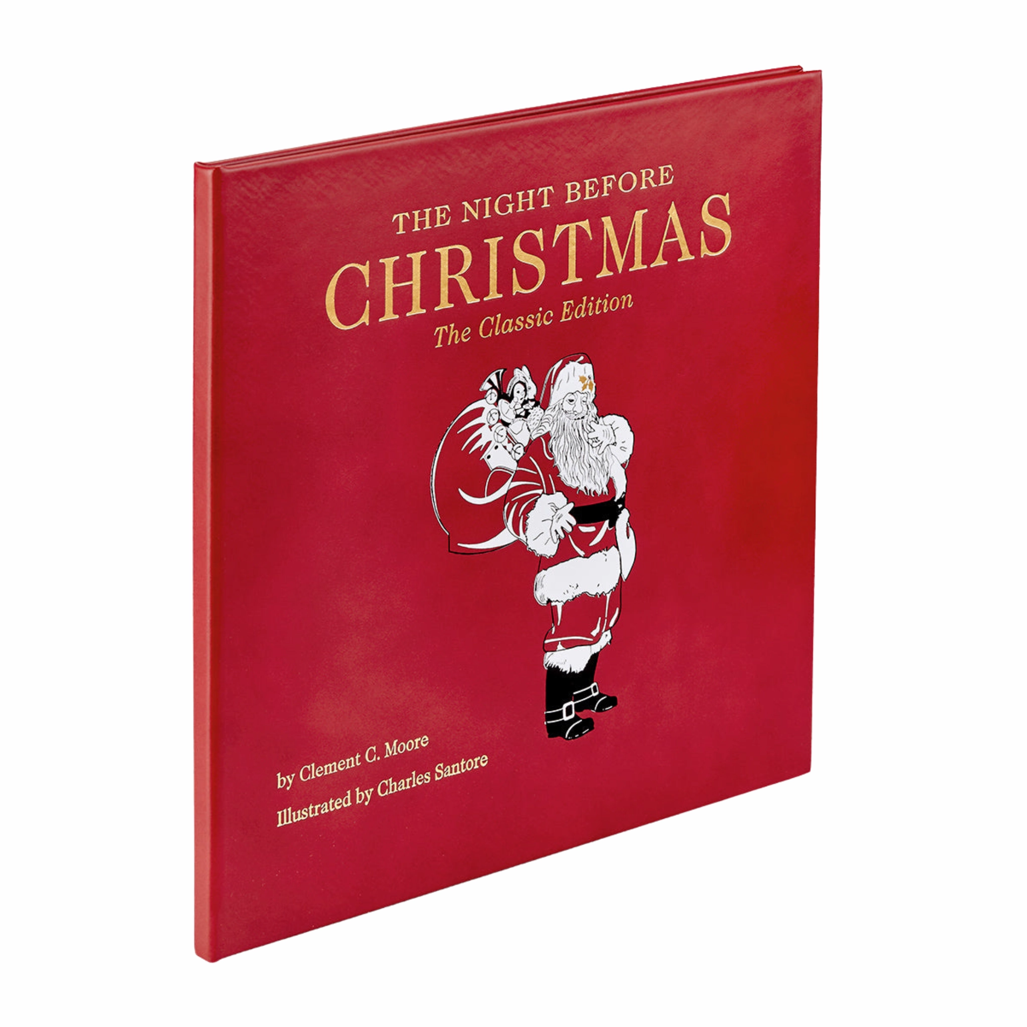 The Night Before Christmas Red Bonded Leather Book- Can Be Personalized