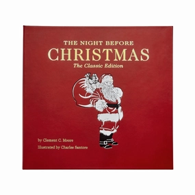 The Night Before Christmas Red Bonded Leather Book- Can Be Personalized home display ornament
